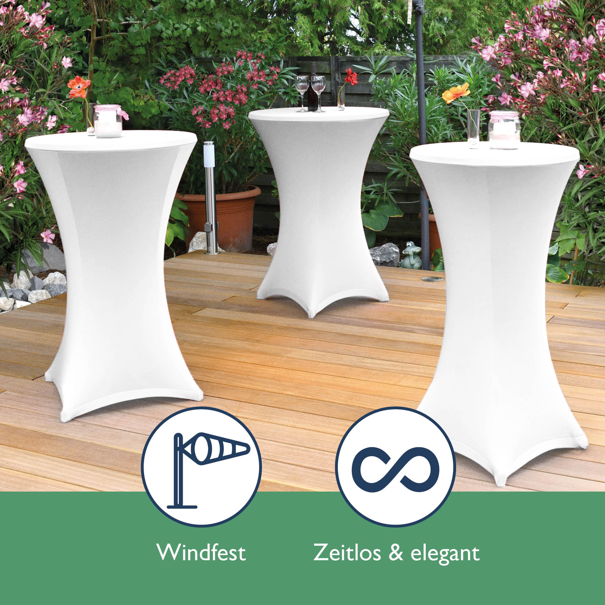 Stehtischhusse Stretch Husse für Stehtisch Bistrotisch Stehtischhussen