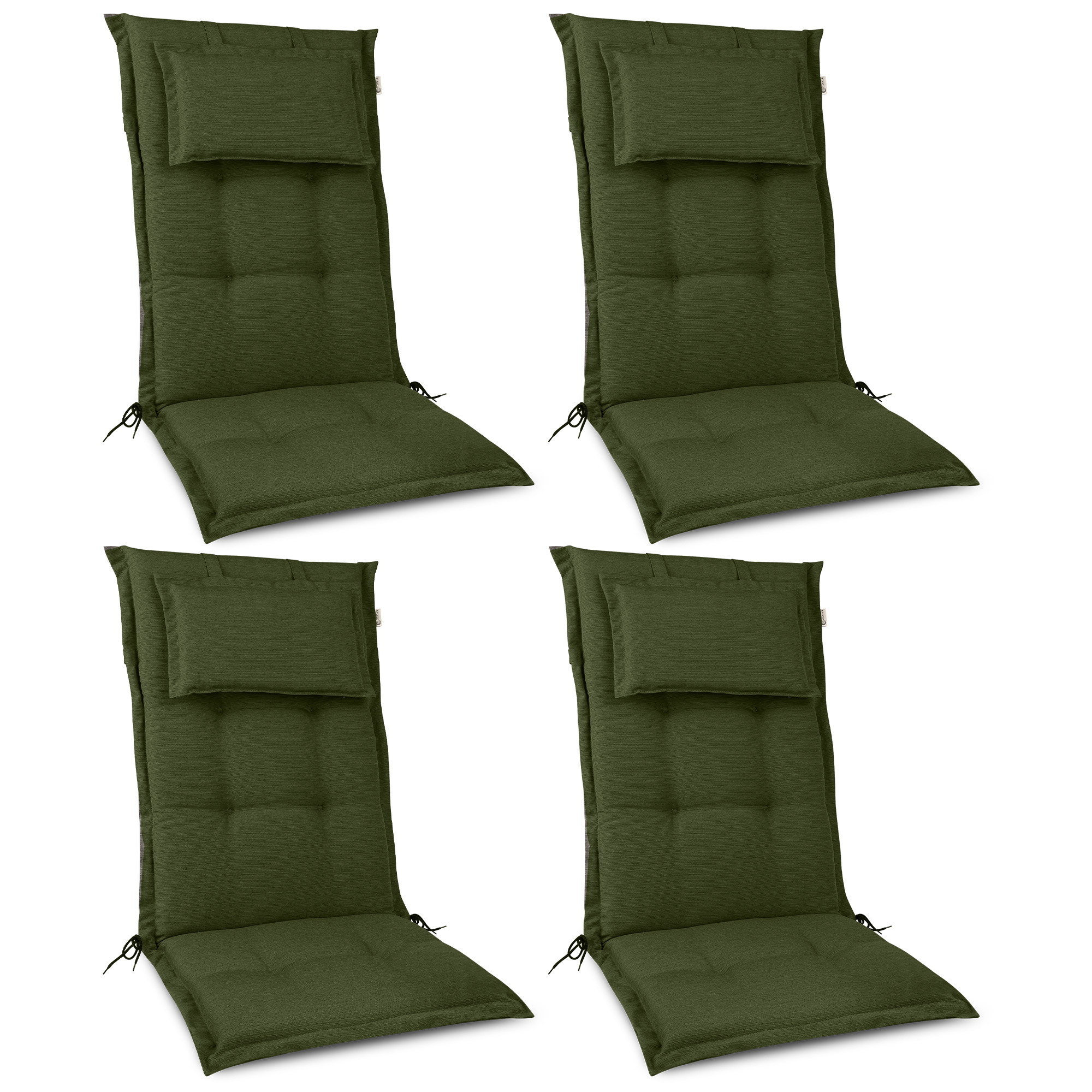 4x Auflage Hochlehner Polster Auflagen Kissen Sitzkissen Gartenstuhl Auflage Set - Bild 13 von 15