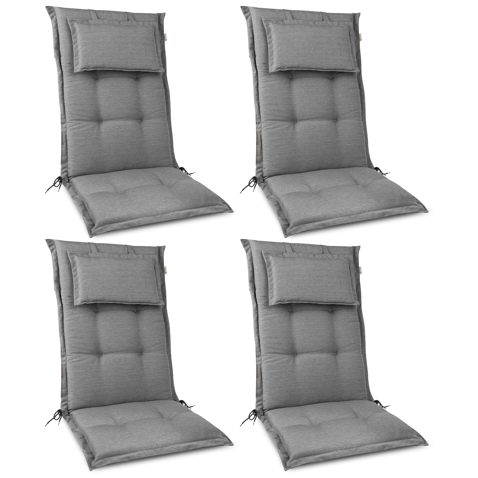 4x Auflage Hochlehner Polster Auflagen Kissen Sitzkissen Gartenstuhl Auflage Set - Bild 14 von 15
