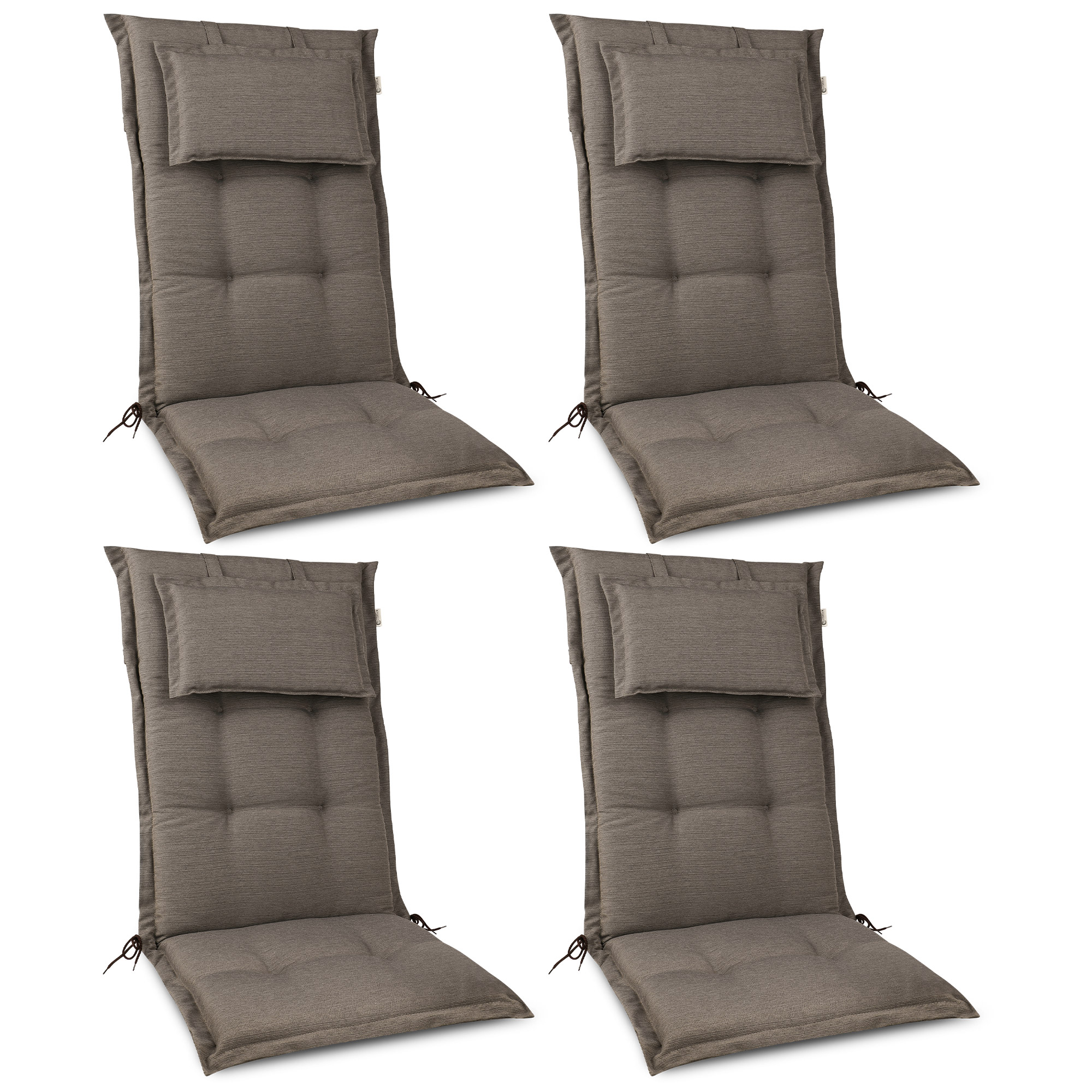 4x Auflage Hochlehner Polster Auflagen Kissen Sitzkissen Gartenstuhl Auflage Set - Bild 15 von 15